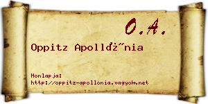 Oppitz Apollónia névjegykártya